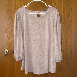 Adrianna Papell Women's Blouse with Bishop Loose Sleeves Small Polka Dots 1X